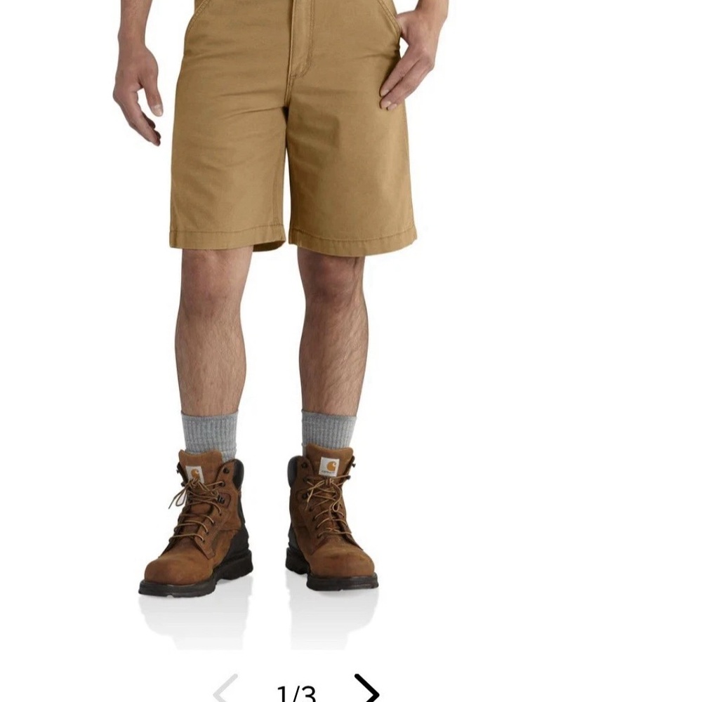 Carhartt Men’s Rugged Flex Relaxed Fit Canvas‎ Work Shorts, Hickory, Size 32